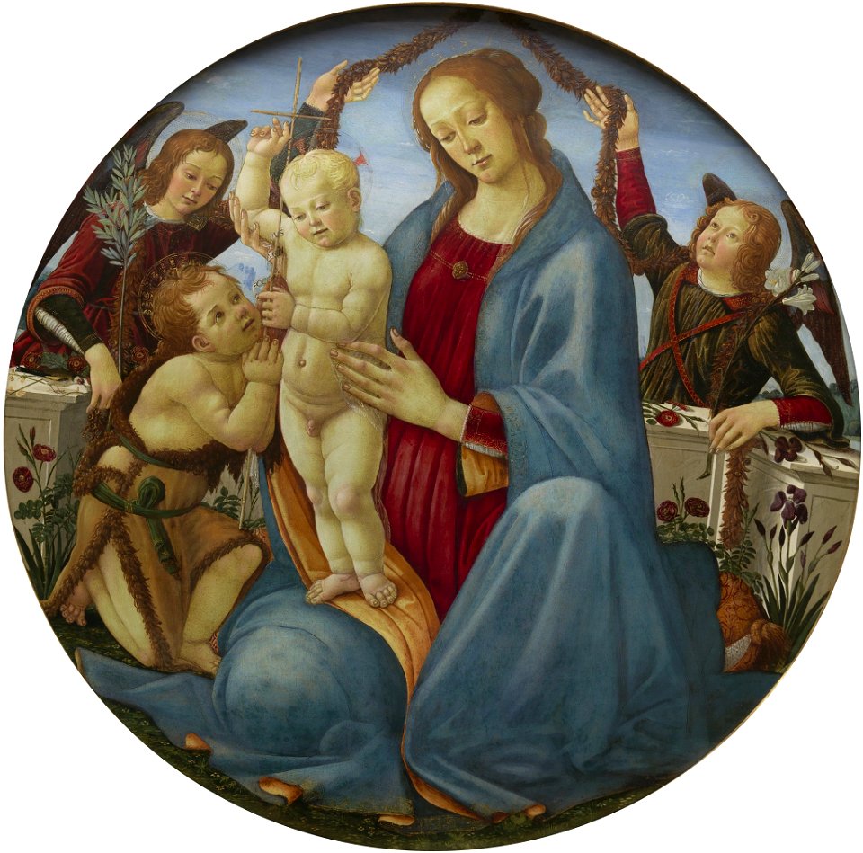 Jacopo del Sellaio - Vierge d'humilité avec l'Enfant Jésus, saint Jean-Baptiste et deux anges