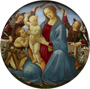 Jacopo del Sellaio - Vierge d'humilité avec l'Enfant Jésus, saint Jean-Baptiste et deux anges