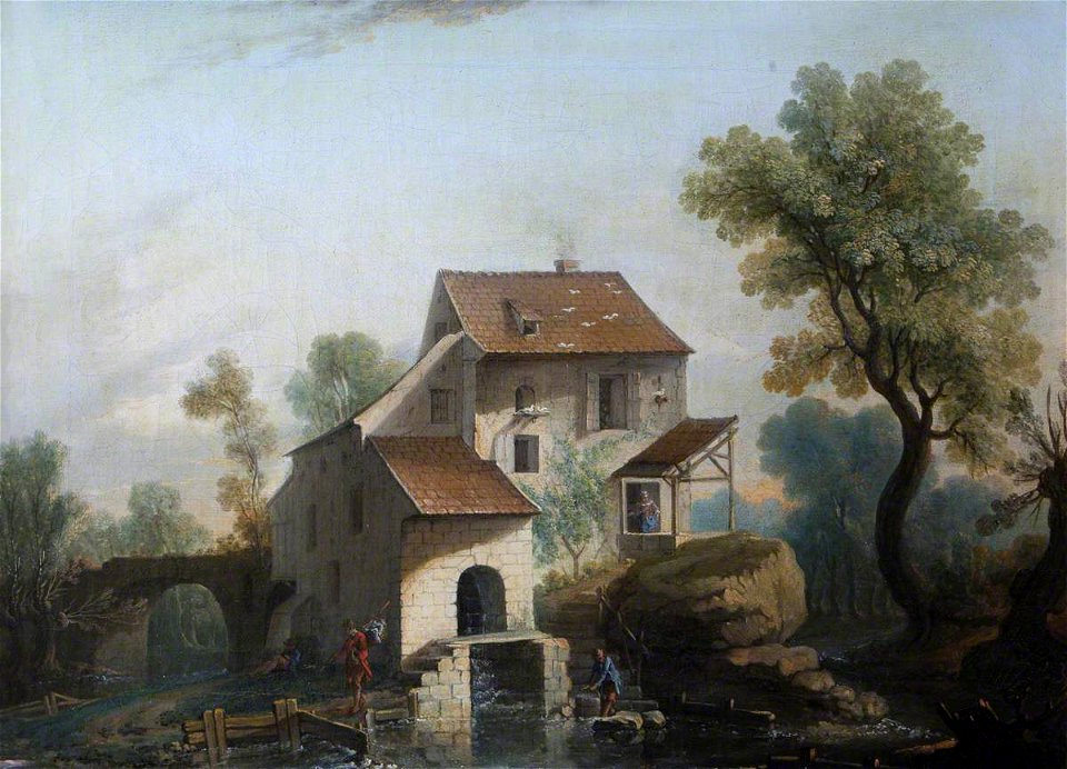 Jacques Nicolas Julliard (1715-1790) (attributed to) - A Watermill and Millpond with Figures - 1401275 - National Trust