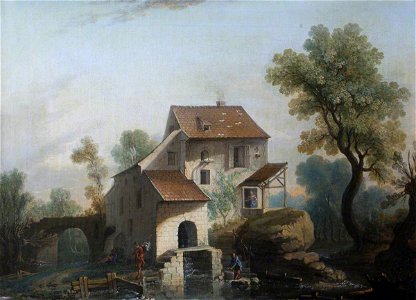 Jacques Nicolas Julliard (1715-1790) (attributed to) - A Watermill and Millpond with Figures - 1401275 - National Trust