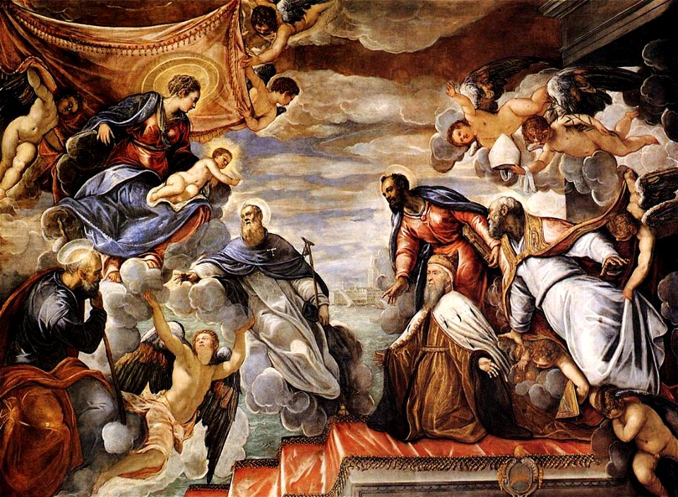 Jacopo Tintoretto - Doge Nicolò da Ponte Invoking the Protection of the Virgin - WGA22624