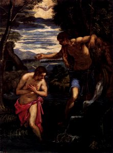 Jacopo Tintoretto - Baptism of Christ - WGA22433. Free illustration for personal and commercial use.