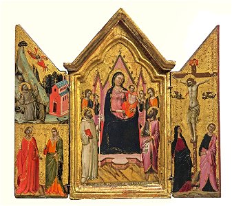 Jacopo del casentino, trittico della madonna in trono, angeli e santi