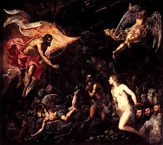 Jacopo Tintoretto - The Descent into Hell - WGA22478. Free illustration for personal and commercial use.