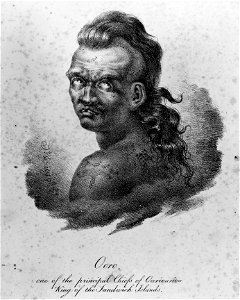 Jacques Arago - Ooro, one of the principal chiefs of Ouriouriou. King of the Sandwich Islands