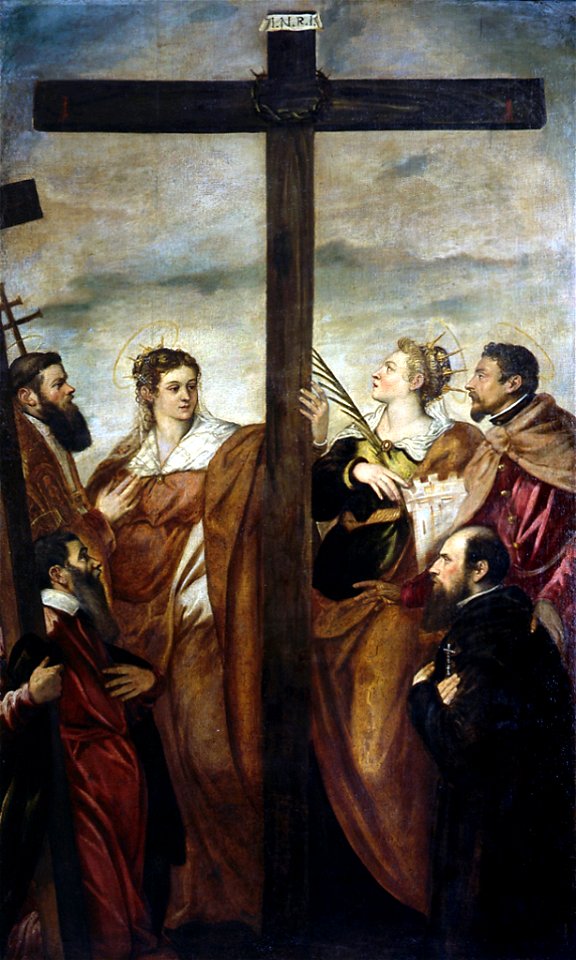 Jacopo Tintoretto - Sts Helen and Barbara Adoring the Cross - WGA22434