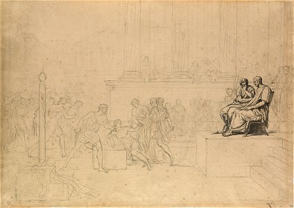 Jacques Louis David - Study for the Execution of the Sons of Brutus - Google Art Project. Free illustration for personal and commercial use.
