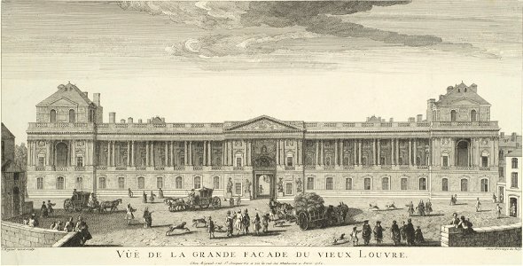 Jacques Rigaud, Vue de la Grande Façade du Vieux Louvre