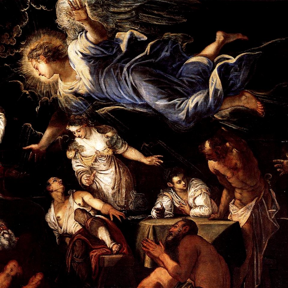 Jacopo Tintoretto - St Roch in Prison Visited by an Angel (detail) - WGA22611