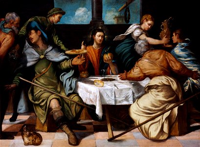 Jacopo Tintoretto - The Supper at Emmaus - Google Art Project. Free illustration for personal and commercial use.