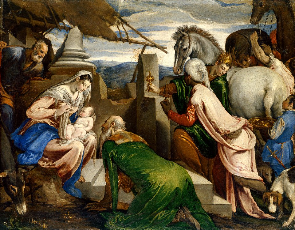 Jacopo da Ponte, gen. Jacopo Bassano, , Kunsthistorisches Museum Wien, Gemäldegalerie - Anbetung der Könige - GG 361 - Kunsthistorisches Museum