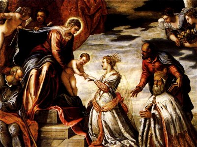 Jacopo Tintoretto - Mystic Marriage of St Catherine (detail) - WGA22623