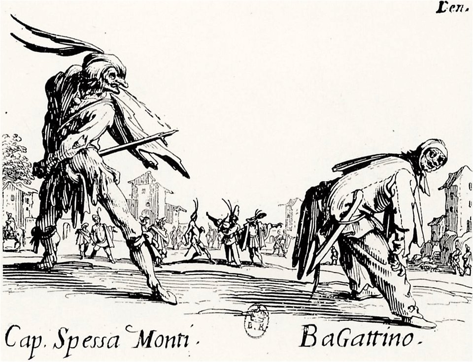Jacques Callot, Balli di Sfessania, Cap. Spessa Monti and Bagattino