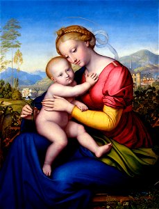 Jakob Götzenberger - Madonna mit Kind und Papagei - G 13264 - Lenbachhaus. Free illustration for personal and commercial use.