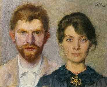 Dobbeltportræt af Marie og P.S. Krøyer. Free illustration for personal and commercial use.