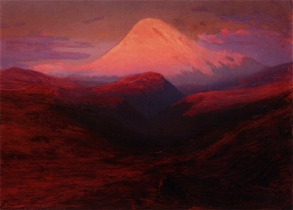 Kuindzhi Kazbek in the evening 1900s. Free illustration for personal and commercial use.