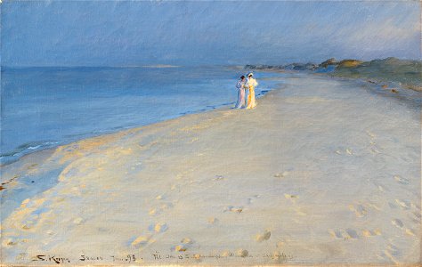 Summer evening at the South beach, Skagen, by Peder Severin Krøyer