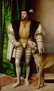 Jakob Seisenegger, , Kunsthistorisches Museum Wien, Gemäldegalerie - Kaiser Karl V. (1500-1558) mit seinem Englischen Wasserhund - GG A114 - Kunsthistorisches Museum