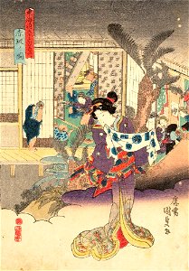 Kunisada, Akasaka From the series Fifty-Three Stations of the Tokaido with Beauties, 1848