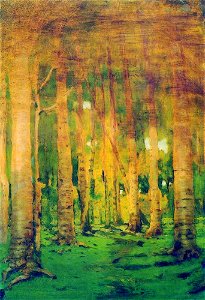 Kuindzhi Birch grove Sunlight spots 1890 1895. Free illustration for personal and commercial use.