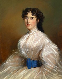 Jakob Franz Nitschner Portrait einer Dame in weißem Kleid 1865