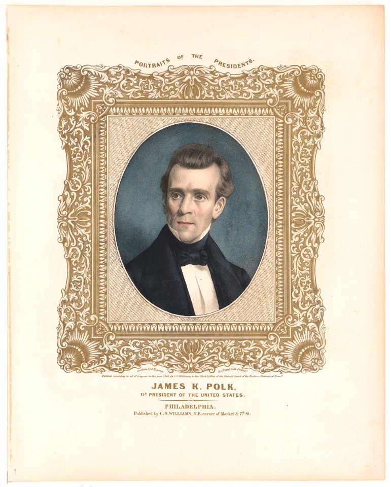 James K. Polk, 11th president of the United States - On stone by A. Newsam ; P.S. Duval, lith., Philada. LCCN93500962