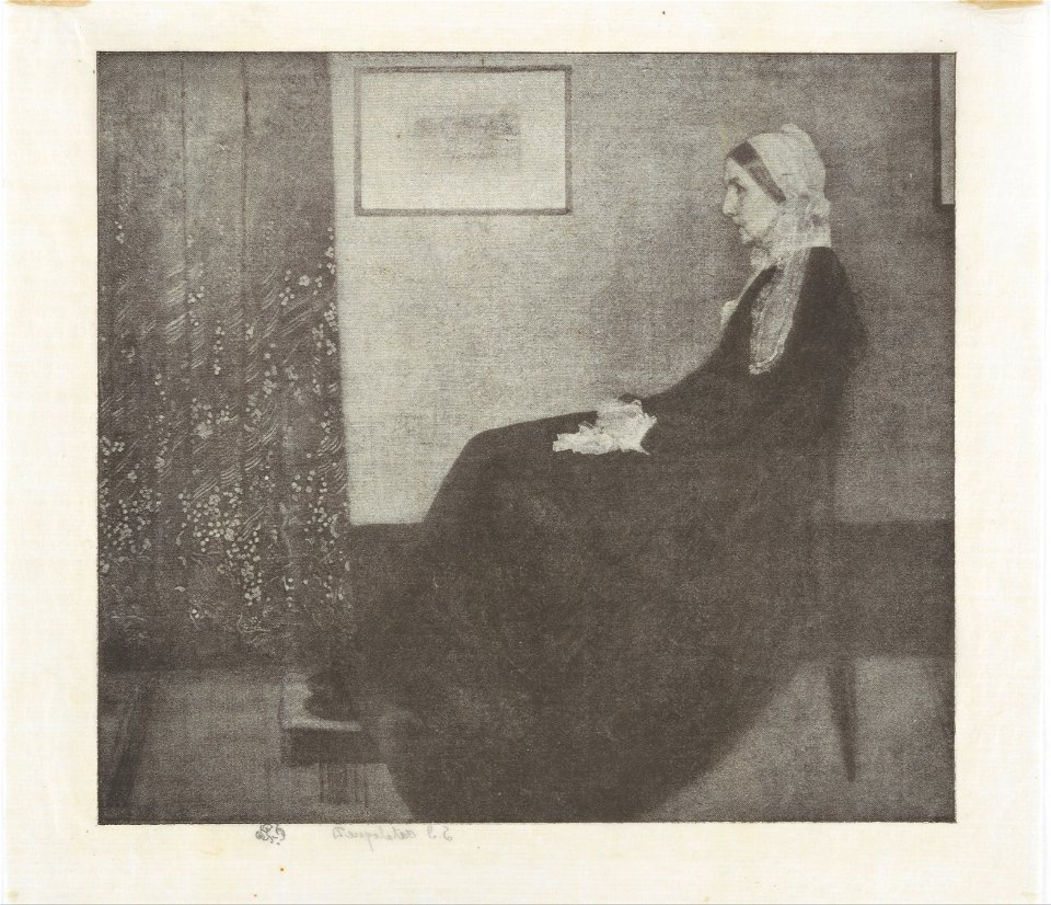 James McNeill Whistler - Photomechanical reproduction in halftone, after Whistler's portrait of his mother, Arrangement in G... - Google Art Project
