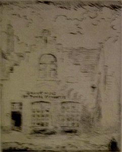 James Ensor (1933) - De schaduw op het drankhuis In 't Onzen Vrouwtje