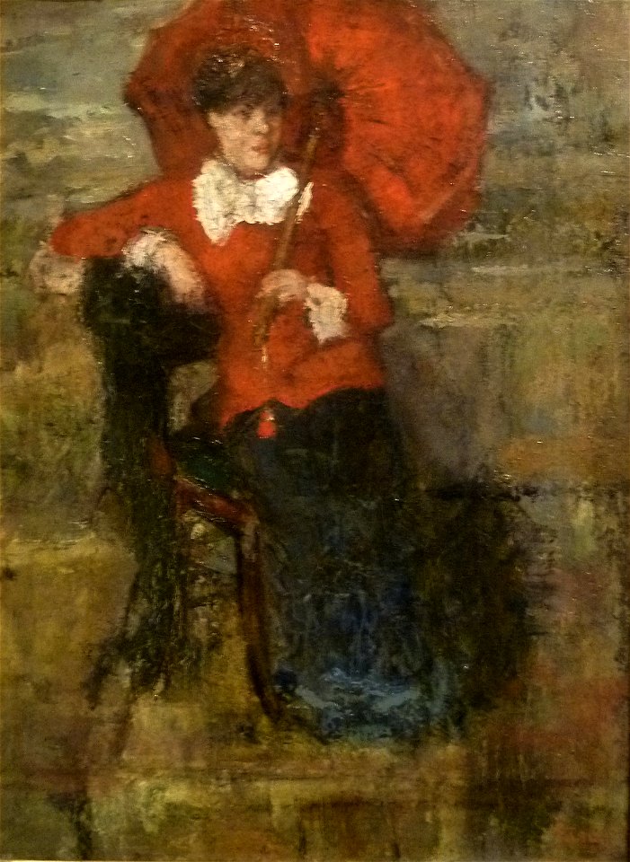 James Ensor (1880) - Dame met rode parasol 001