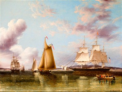 James Edward Buttersworth - N.B. PALMER at Anchor off Staten Island, New York