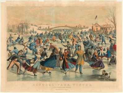 James Merritt Ives (American, 1824-1895), Nathaniel Currier (American, 1813-1888) - Central Park, Winter, The Skating Pond - 1965.526 - Cleveland Museum of Art