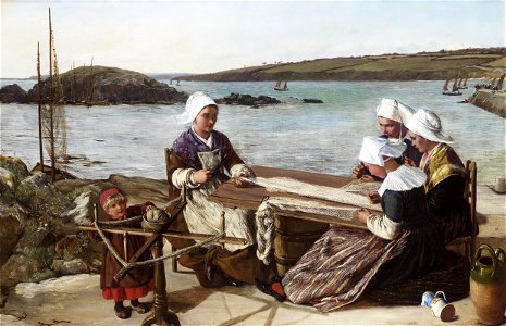 James Clarke Hook - Breton fishermen's wives. Free illustration for personal and commercial use.