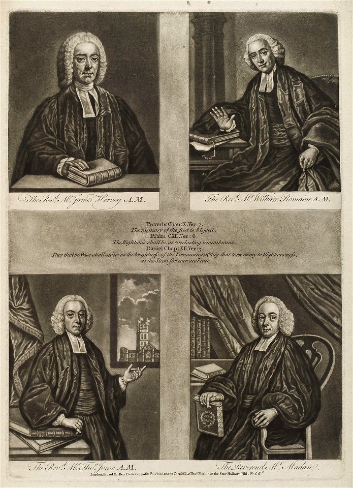 James Hervey; William Romaine; Thomas Jones; Martin Madan by Thomas Kitchin