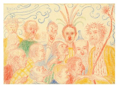 James ensor scenes de la vie du christ). Free illustration for personal and commercial use.