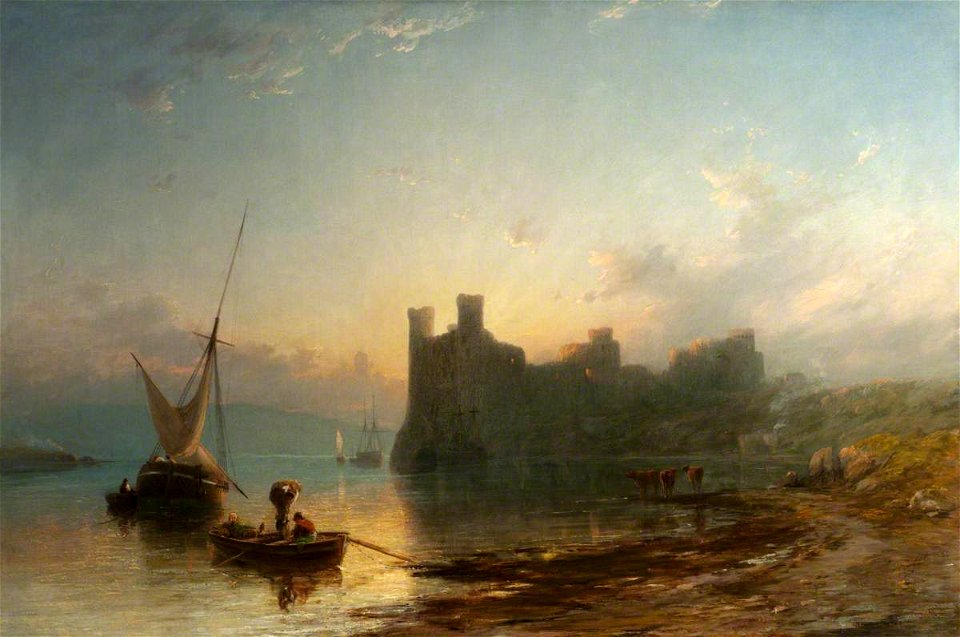 James Francis Danby (1816-1875) - Caernarvon Castle at Sunset - 1230414 - National Trust
