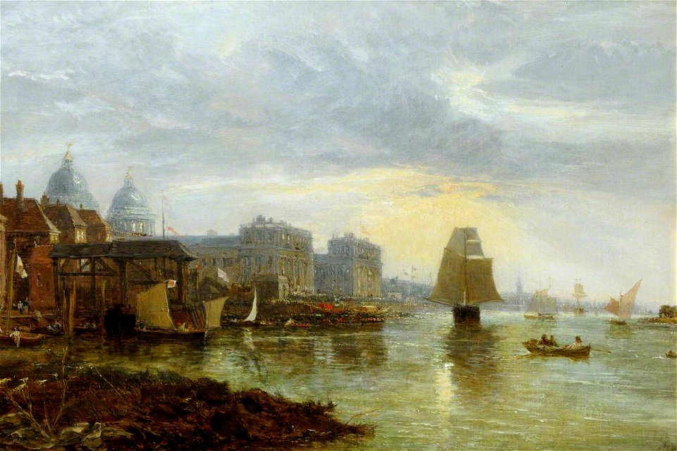 James Holland (1799-1870) - Greenwich Hospital from the East - BHC1830 - Royal Museums Greenwich