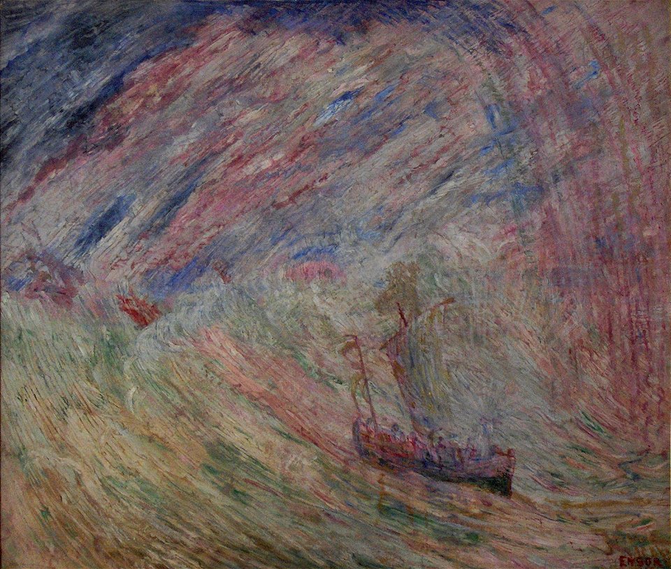 James Ensor (1891) Christus bedaart de storm 001