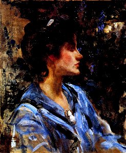 James Jebusa Shannon - Young Woman In Blue - Miss H. Strom
