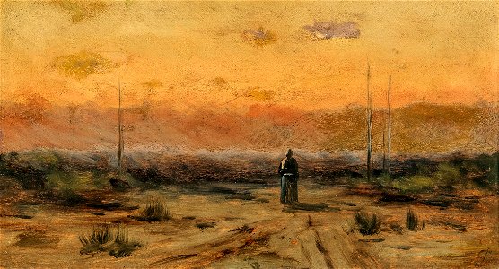 Jakub Schikaneder Frau am Meeresufer bei Sonnenaufgang