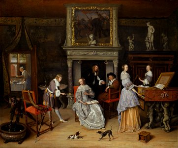 Jan Steen - Fantasy Interior with Jan Steen and the Family of Gerrit Schouten - Google Art Project