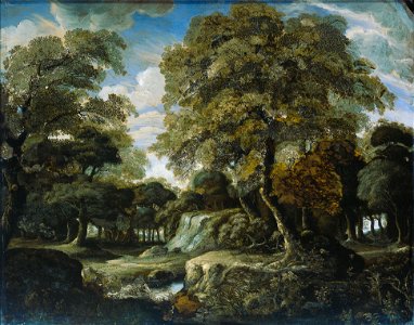Jan van der Heyden - View in the woods. Free illustration for personal and commercial use.