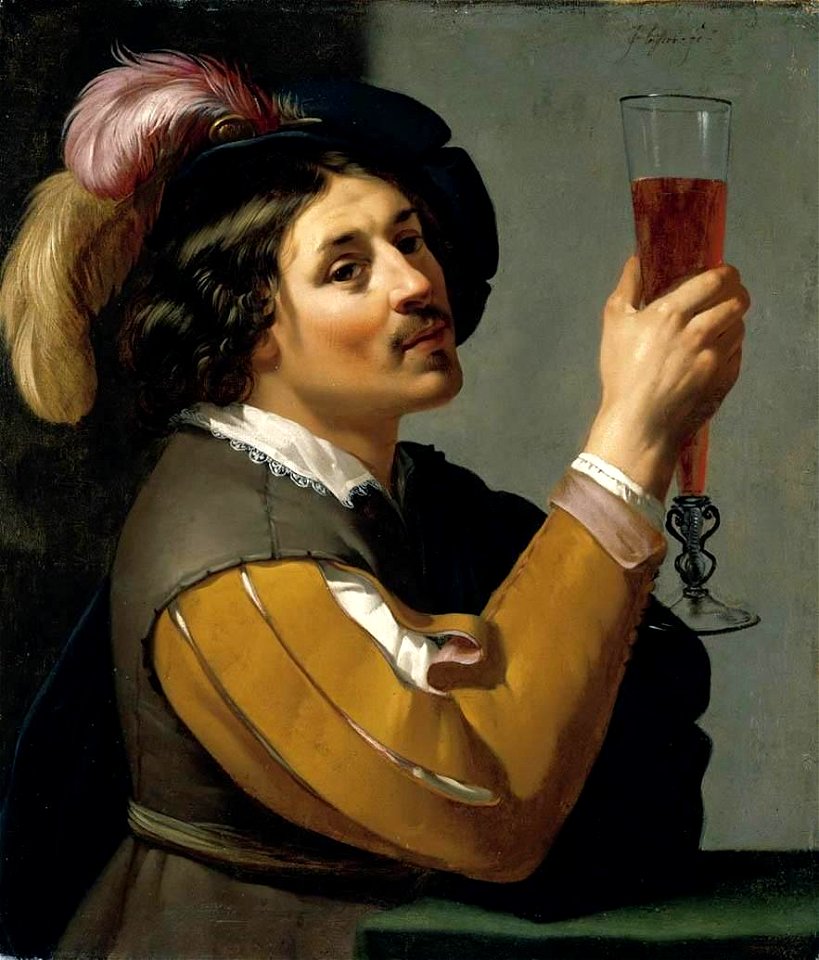 Jan van Bijlert - Young Man Drinking a Glass of Wine - WGA02184