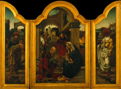 Jan van Dornicke, 'The Master of 1518' - Triptych with the Epiphany - Google Art Project. Free illustration for personal and commercial use.