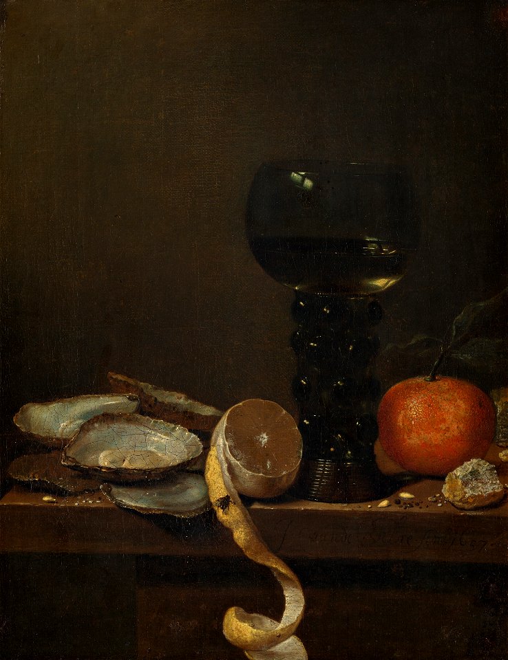 Jan van de Velde (III) - Oesters, een roemer en vruchten - 2532 (OK) - Museum Boijmans Van Beuningen