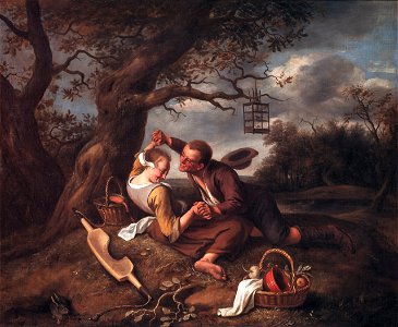 Jan Steen - Merry Couple - WGA21719. Free illustration for personal and commercial use.