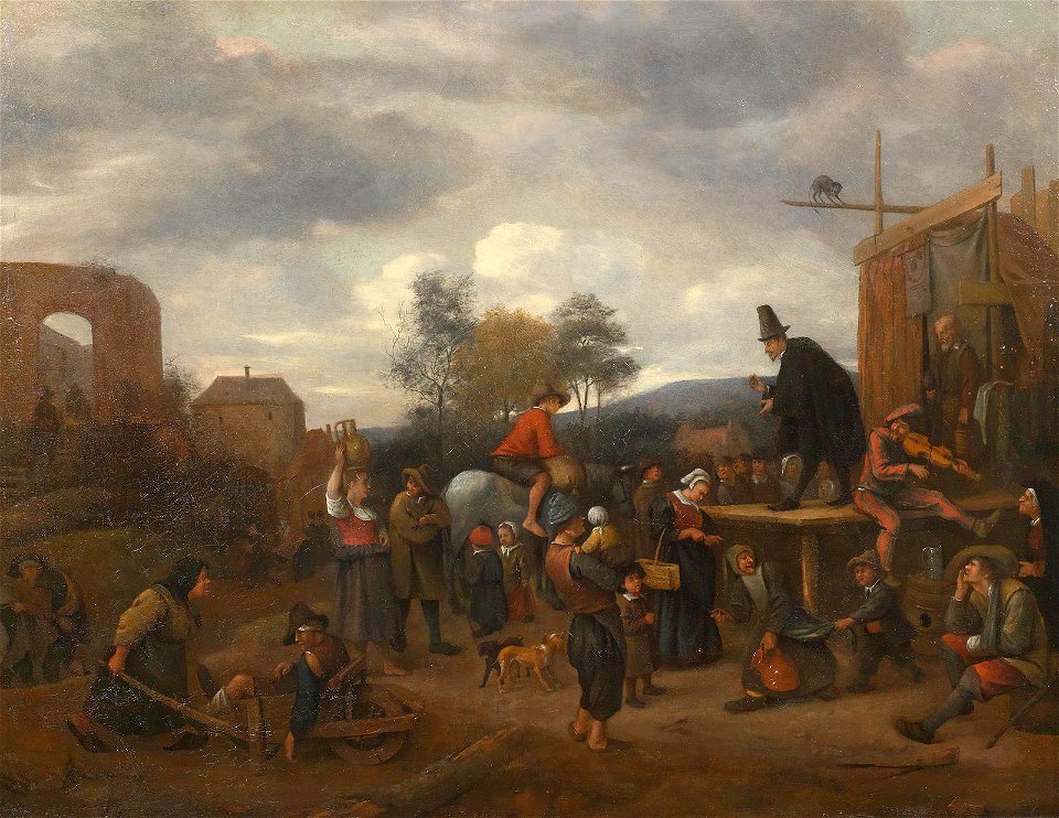 Jan Steen - A village fair with a Quack