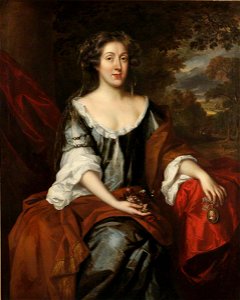 Jan van der Vaart (1647-1721-1727) (attributed to) - Portrait of an Unknown Lady Holding a Miniature of a Young Man - 1171135 - National Trust
