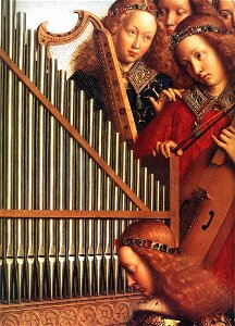 Jan van Eyck - The Ghent Altarpiece - Angels Playing Music (detail) - WGA07647
