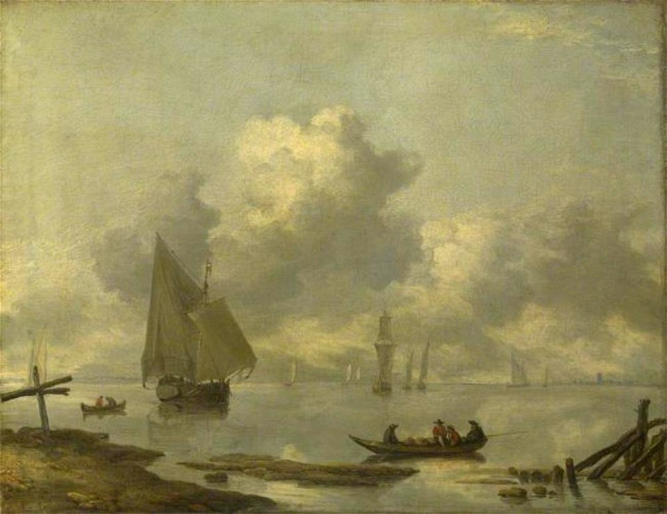 Jan van de Cappelle - Schepen in kalm weer op een breed water - NG964 - National Gallery