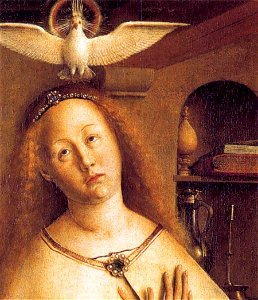 Jan van Eyck - The Ghent Altarpiece - Mary of the Annunciation (detail) - WGA07678